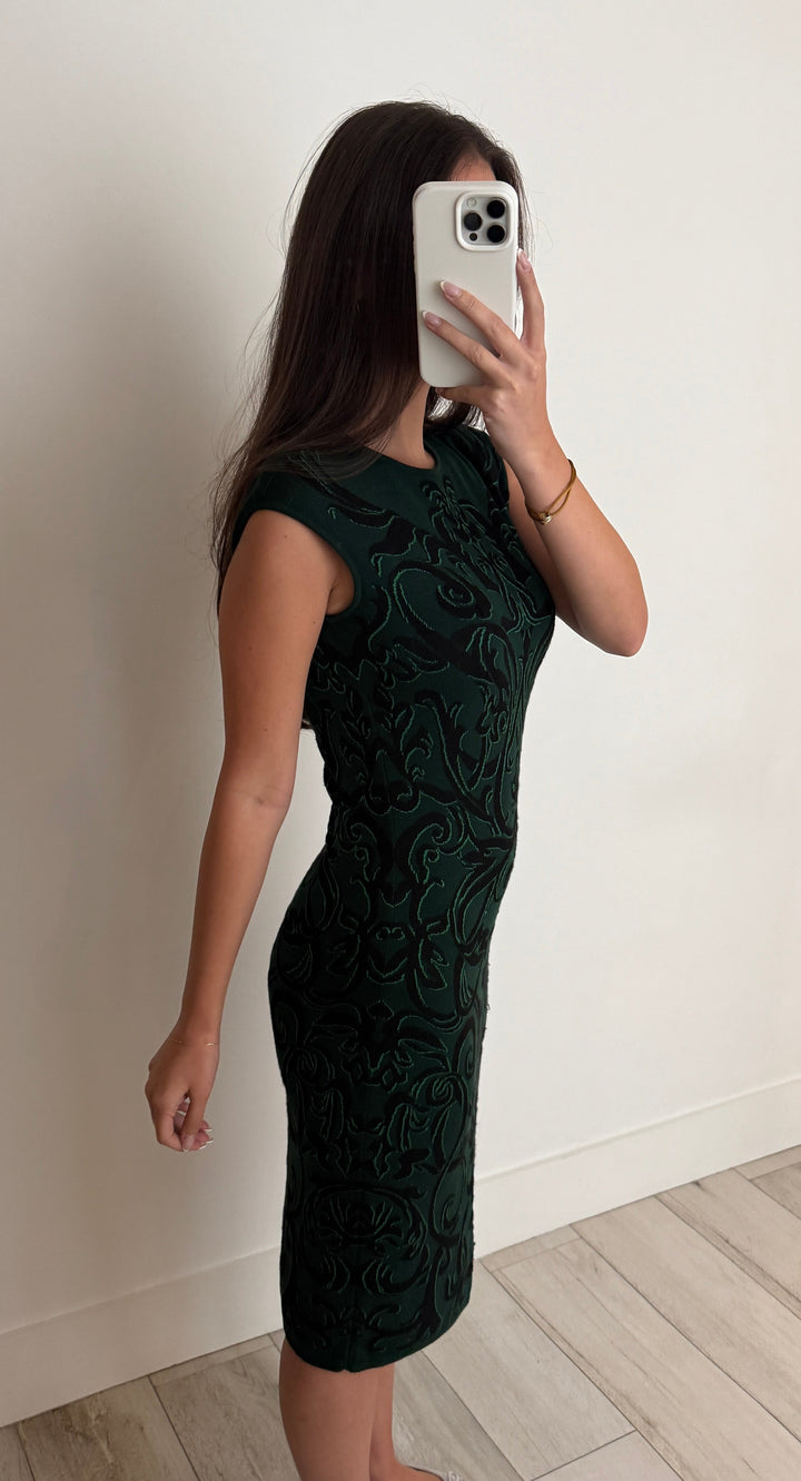 Alexander McQueen Green Knit Sleeveless Dress Size M