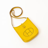 Hermes Jaune Ambre Clemence Mini Evelyn 16 Bag