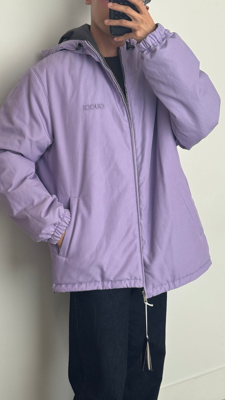 Gucci Lavender & Grey GG Reversible Jacket Size 52