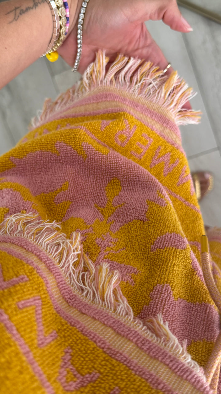 Zimmerman Pink & Mustard Yellow Terry Cloth Two Piece Size S