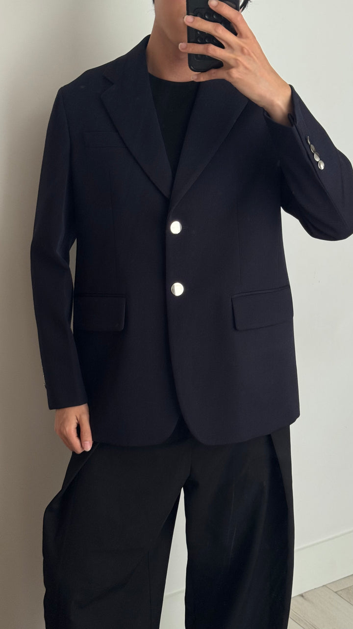 Prada Navy Virgin Wool Blazer Size 44