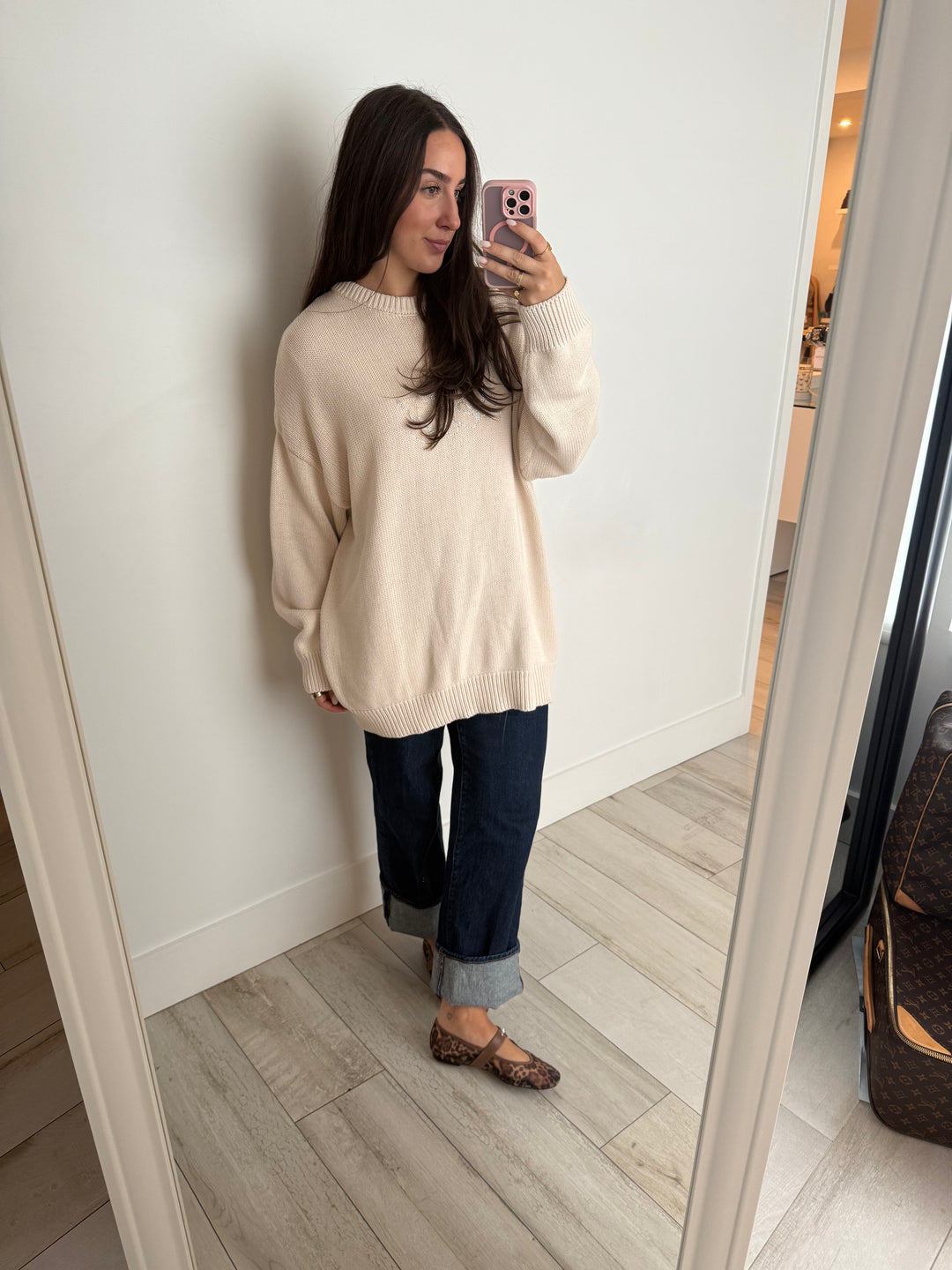 Balenciaga Light Beige Cotton “Bebe” Knit Sweater Size XS