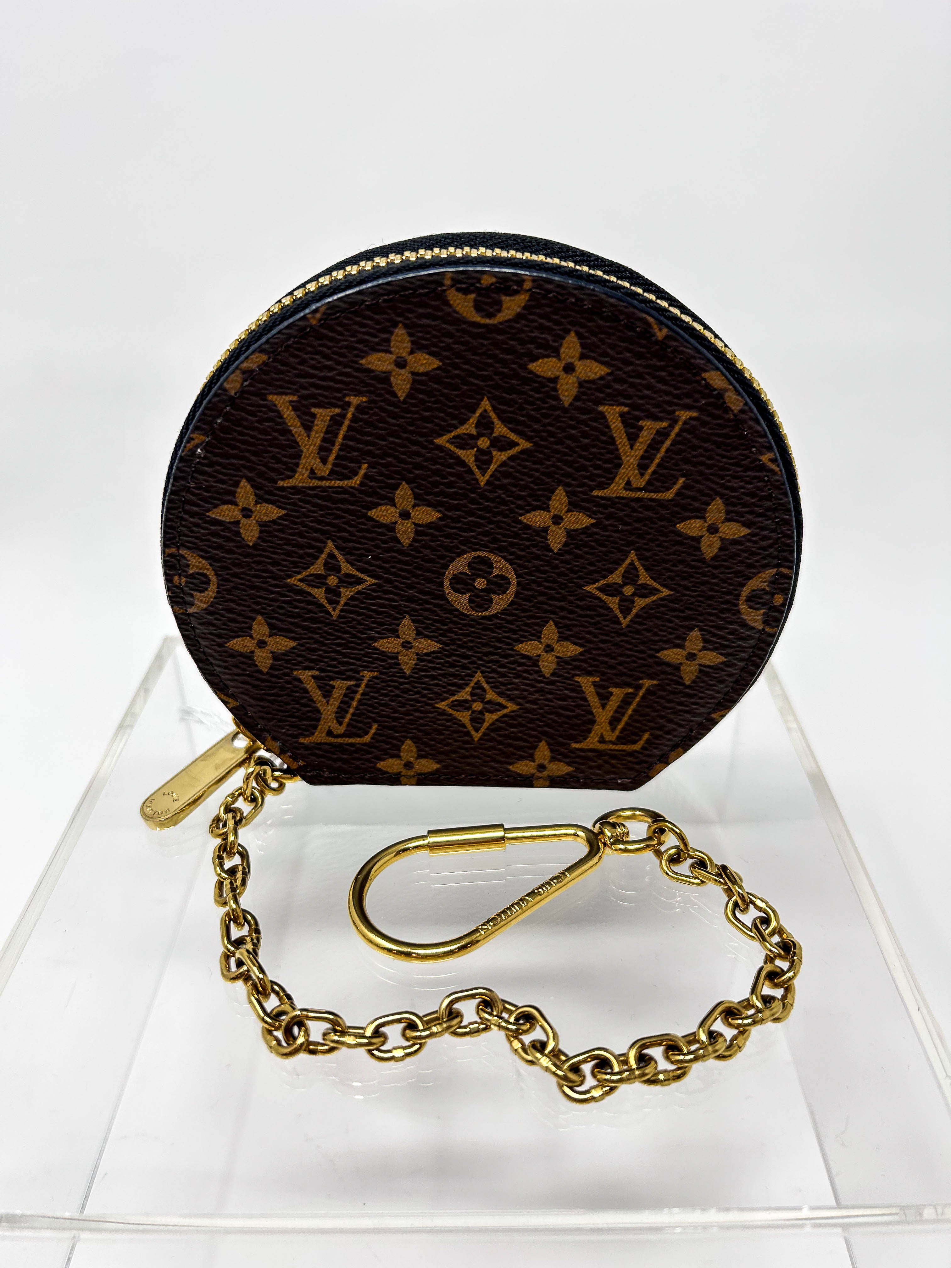 Louis Vuitton Black Leather and Monogram Canvas Micro Boite Chapeau Co