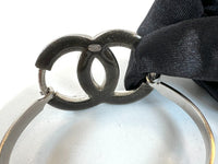 Excellent Pre-Loved Dark Silver Tone Bracelet with Crystal Embellished Logo Clasp (stamp)