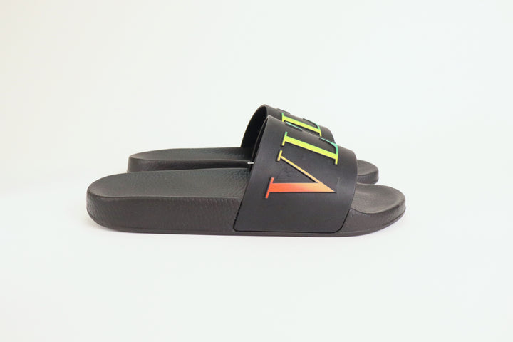 Valentino Garavani Black VLTN Slide Sandals Size 41