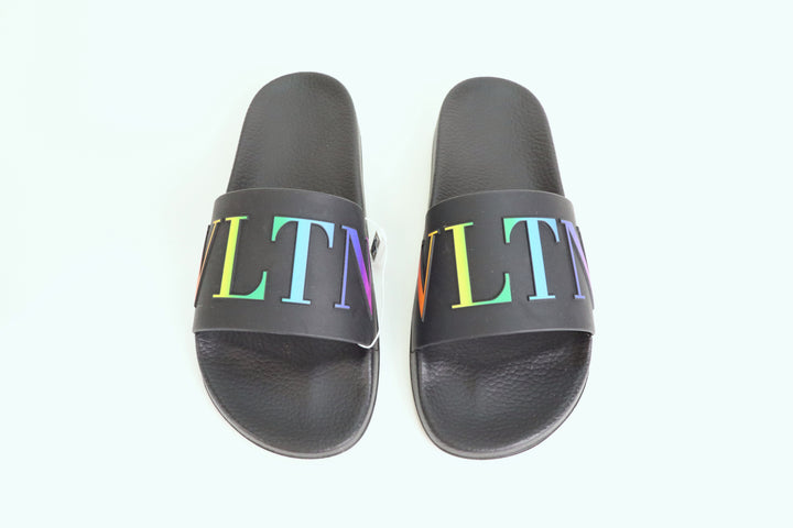 Valentino Garavani Black VLTN Slide Sandals Size 41