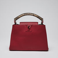 Louis Vuitton Red Taurillon Leather & Python Capuccine BB Handbag