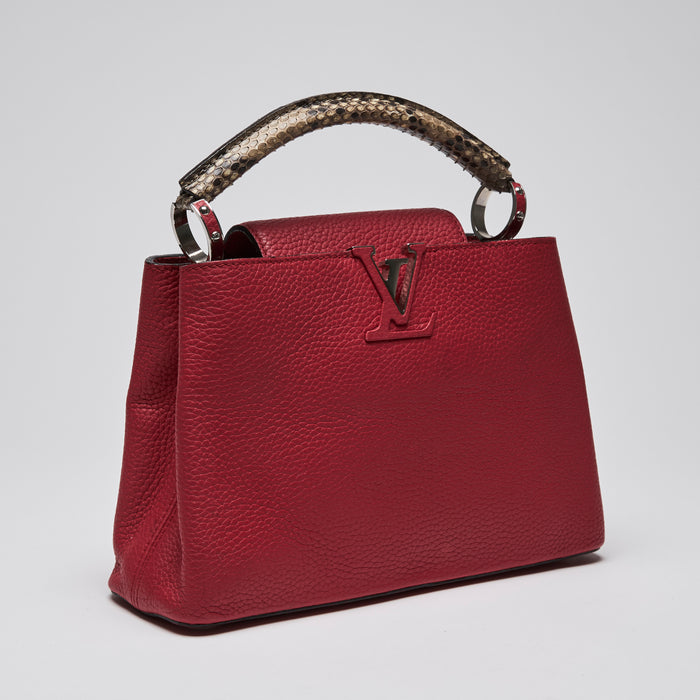 Louis Vuitton Red Taurillon Leather & Python Capuccine BB Handbag