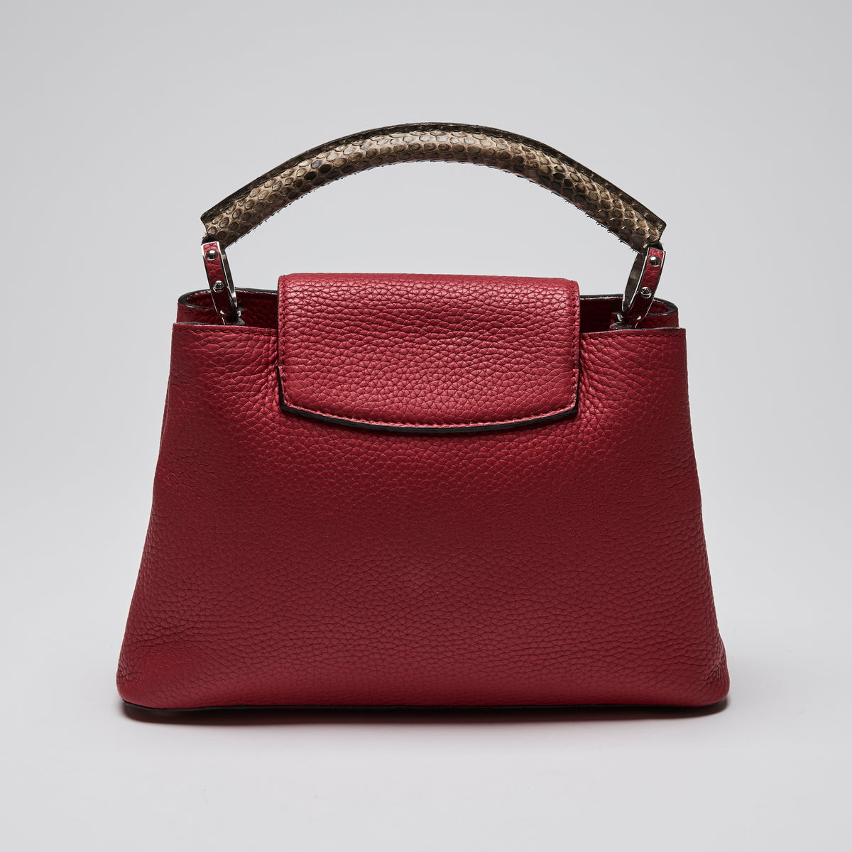 Louis Vuitton Red Taurillon Leather & Python Capuccine BB Handbag