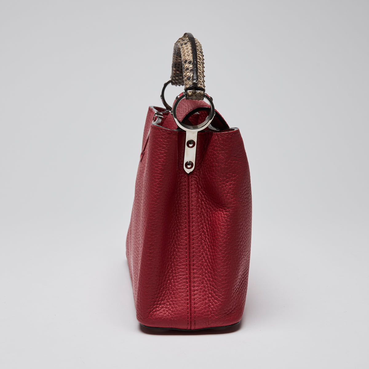 Louis Vuitton Red Taurillon Leather & Python Capuccine BB Handbag