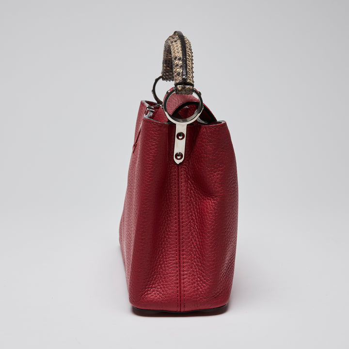 Louis Vuitton Red Taurillon Leather & Python Capuccine BB Handbag