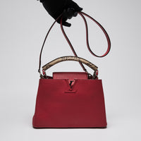 Louis Vuitton Red Taurillon Leather & Python Capuccine BB Handbag