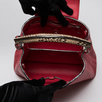 Louis Vuitton Red Taurillon Leather & Python Capuccine BB Handbag