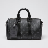 Louis Vuitton Black Monogram Eclipse Keepall Bandouliere 25