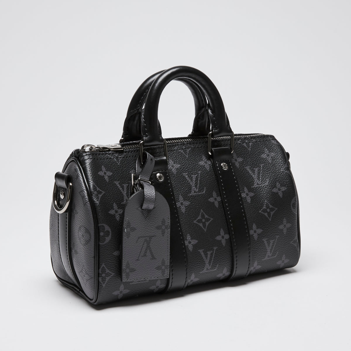 Louis Vuitton Black Monogram Eclipse Keepall Bandouliere 25