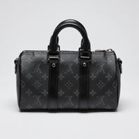 Louis Vuitton Black Monogram Eclipse Keepall Bandouliere 25