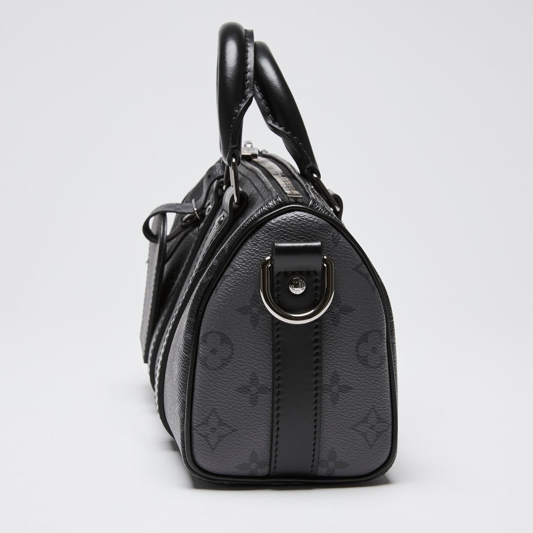 Louis Vuitton Black Monogram Eclipse Keepall Bandouliere 25