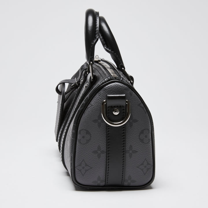 Louis Vuitton Black Monogram Eclipse Keepall Bandouliere 25