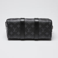 Louis Vuitton Black Monogram Eclipse Keepall Bandouliere 25