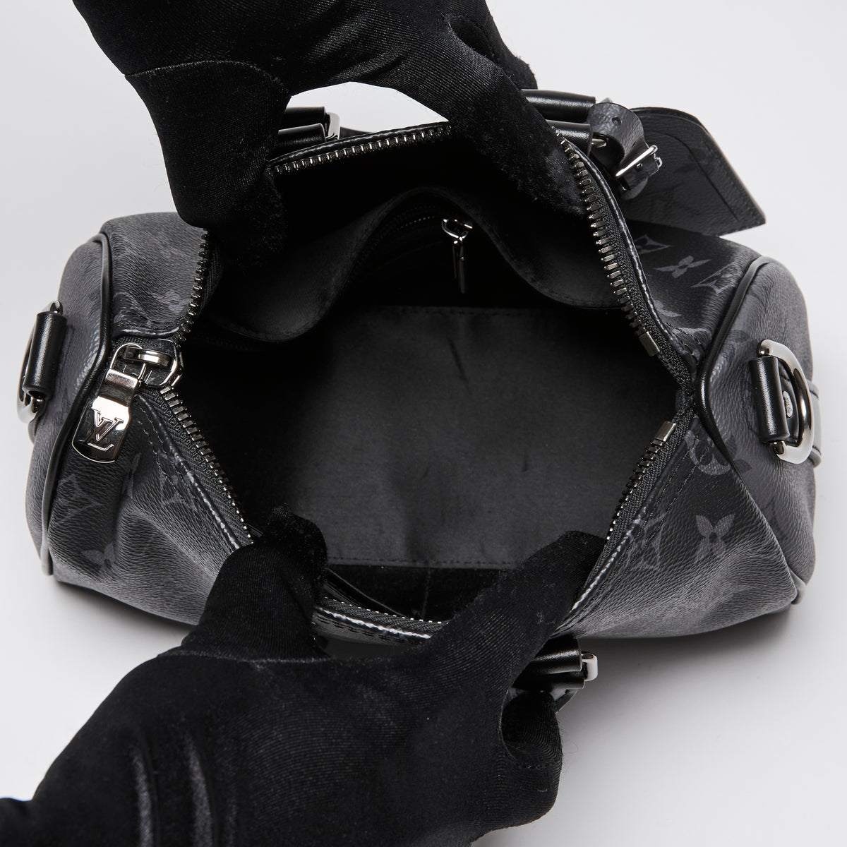 Louis Vuitton Black Monogram Eclipse Keepall Bandouliere 25