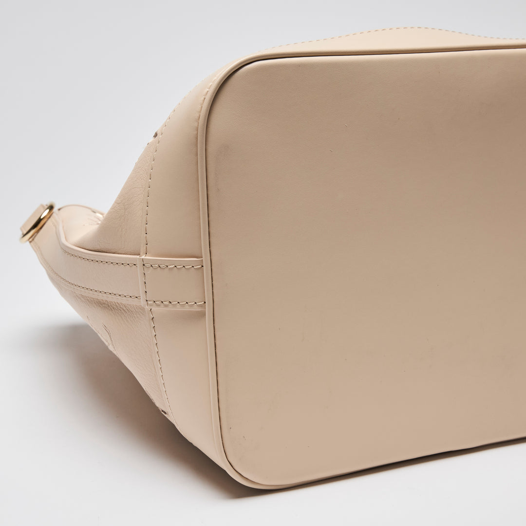 Louis Vuitton Beige Calfskin Perforated Leather Petit Noe Broderie Anglaise Bucket Bag