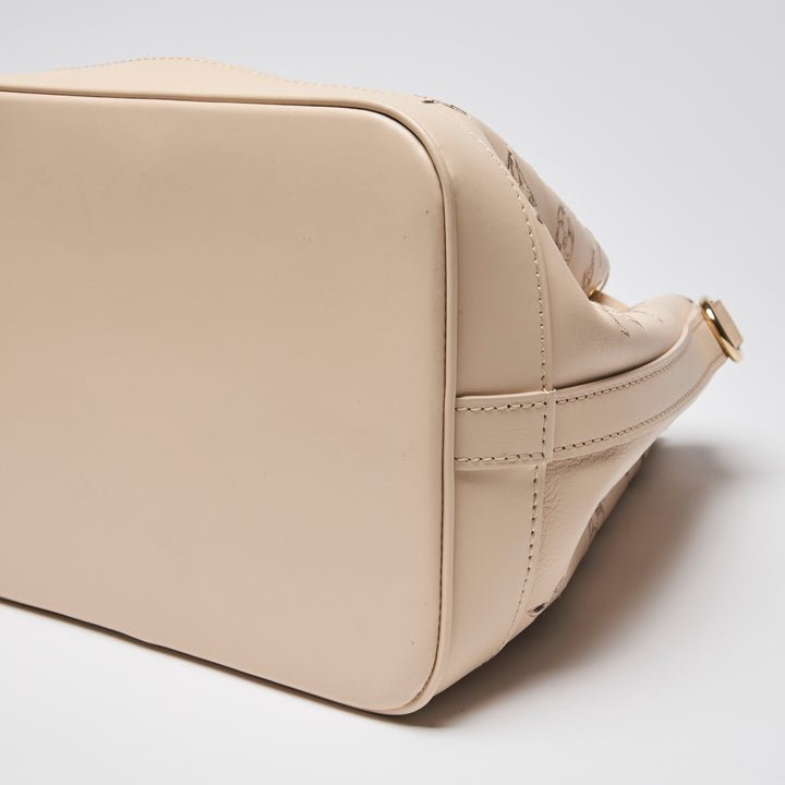 Louis Vuitton Beige Calfskin Perforated Leather Petit Noe Broderie Anglaise Bucket Bag