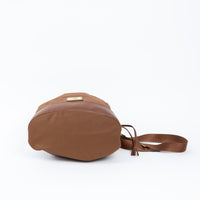Moschino Brown Nylon and Grained Leather Bucket Bag