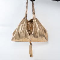 Gucci Metallic Gold Python Leather Hobo Bag