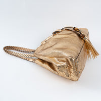 Gucci Metallic Gold Python Leather Hobo Bag