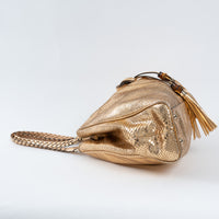 Gucci Metallic Gold Python Leather Hobo Bag