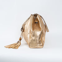 Gucci Metallic Gold Python Leather Hobo Bag