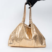 Gucci Metallic Gold Python Leather Hobo Bag