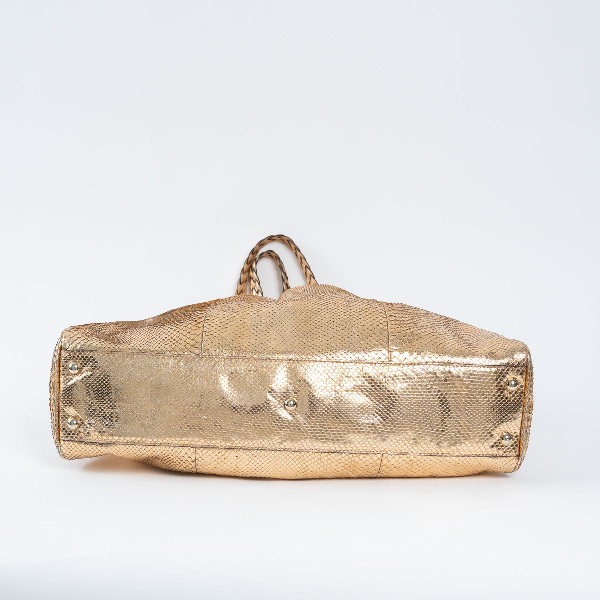 Gucci Metallic Gold Python Leather Hobo Bag