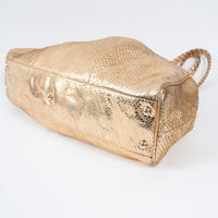 Gucci Metallic Gold Python Leather Hobo Bag