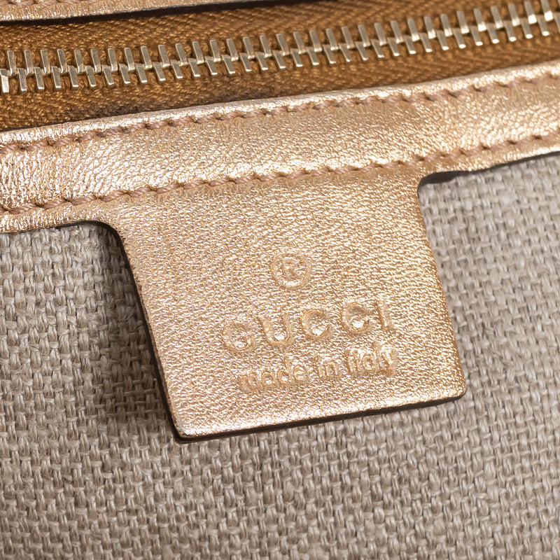Gucci Metallic Gold Python Leather Hobo Bag