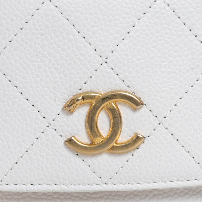 Pre-Loved Chanel ™ White Pebbled Leather Duma Backpack