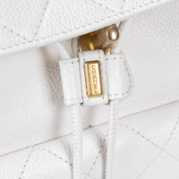 Pre-Loved Chanel ™ White Pebbled Leather Duma Backpack