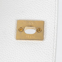 Pre-Loved Chanel ™ White Pebbled Leather Duma Backpack
