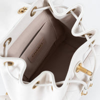 Pre-Loved Chanel ™ White Pebbled Leather Duma Backpack