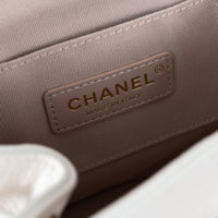 Pre-Loved Chanel ™ White Pebbled Leather Duma Backpack
