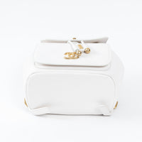 Pre-Loved Chanel ™ White Pebbled Leather Duma Backpack