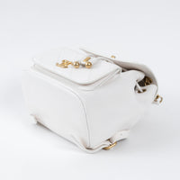 Pre-Loved Chanel ™ White Pebbled Leather Duma Backpack