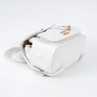 Pre-Loved Chanel ™ White Pebbled Leather Duma Backpack