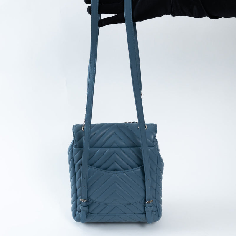 Pre-Loved Chanel ™ Blue Lambskin Leather Urban Spirit Backpack