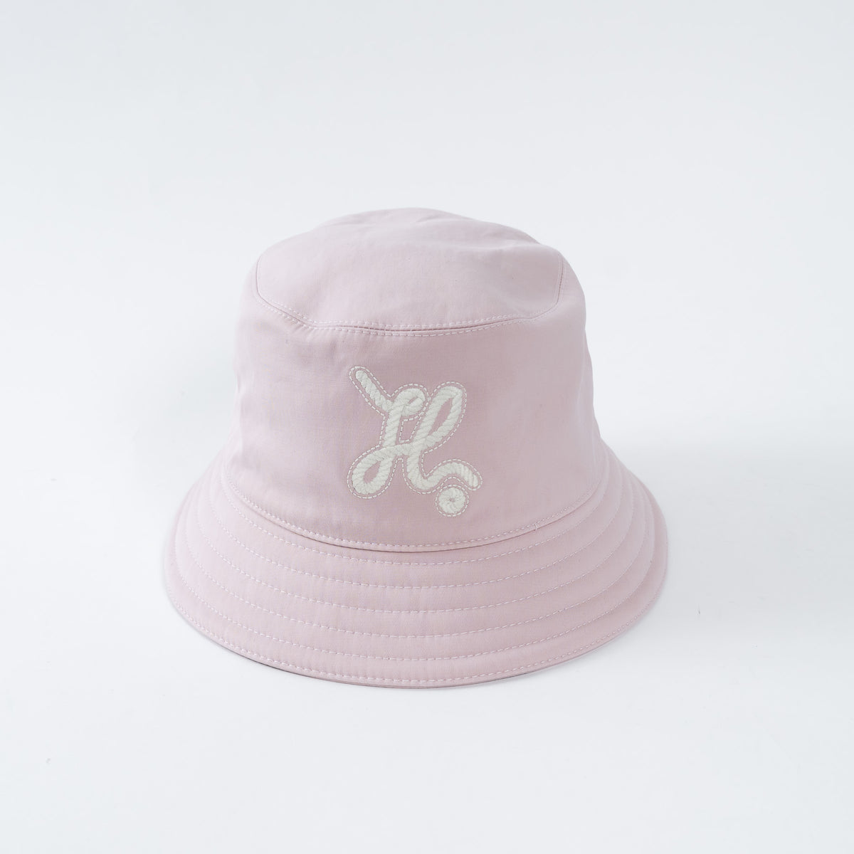 Hermes Pink Bucket Hat with Embroidered Logo Size 57