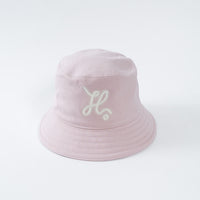 Hermes Pink Bucket Hat with Embroidered Logo Size 57