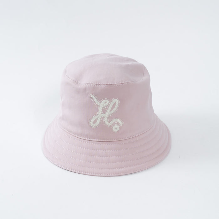 Hermes Pink Bucket Hat with Embroidered Logo Size 57