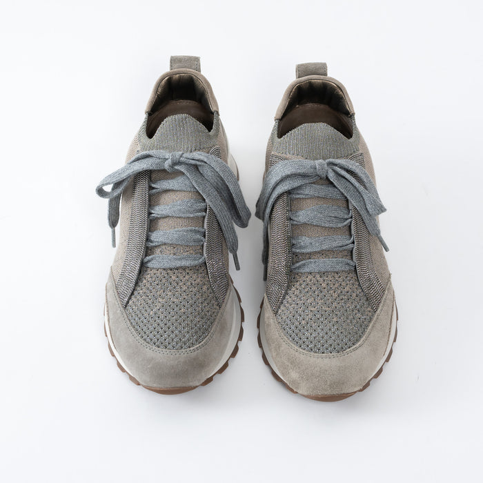 Brunello Cucinelli Grey Knit Sneakers Size 37
