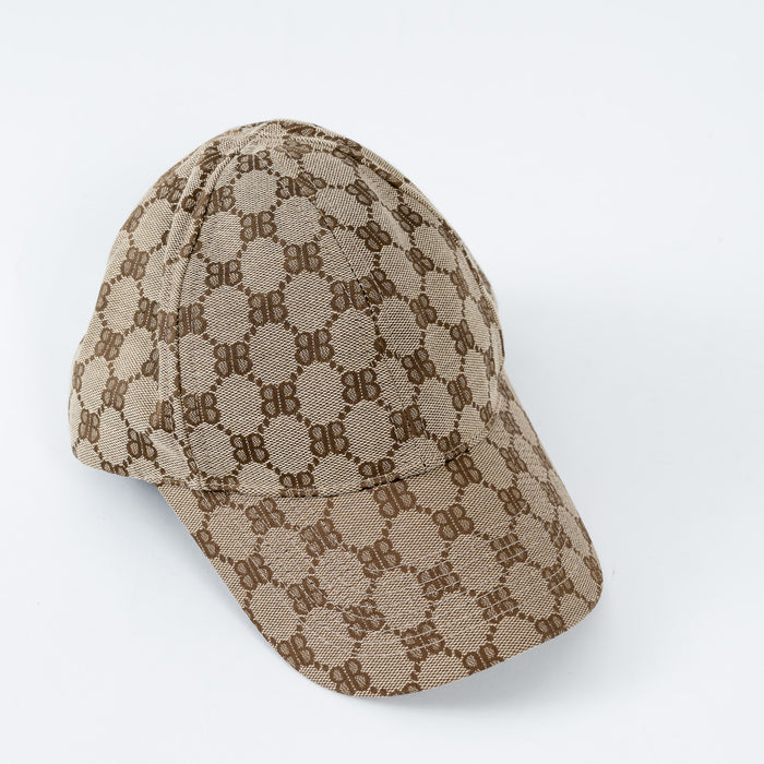 Gucci x Balenciaga Brown Monogram Canvas Hacker Project Baseball Cap Size S