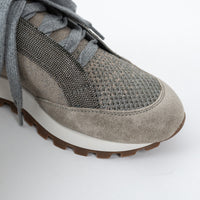 Brunello Cucinelli Grey Knit Sneakers Size 37